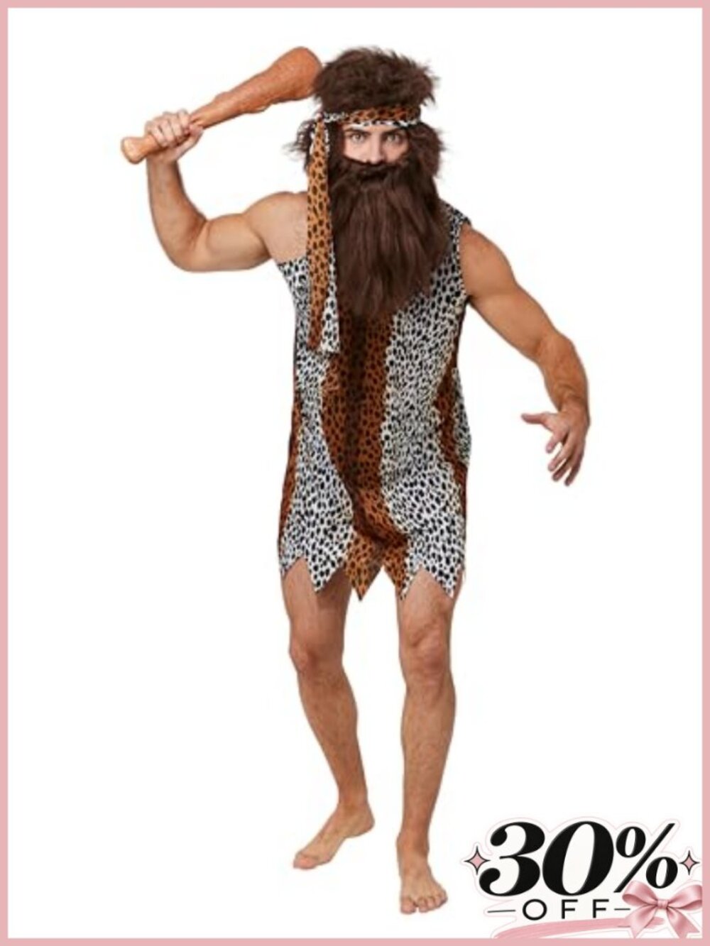 Rubies Caveman Costume Men's One Size Tunic Headband Halloween